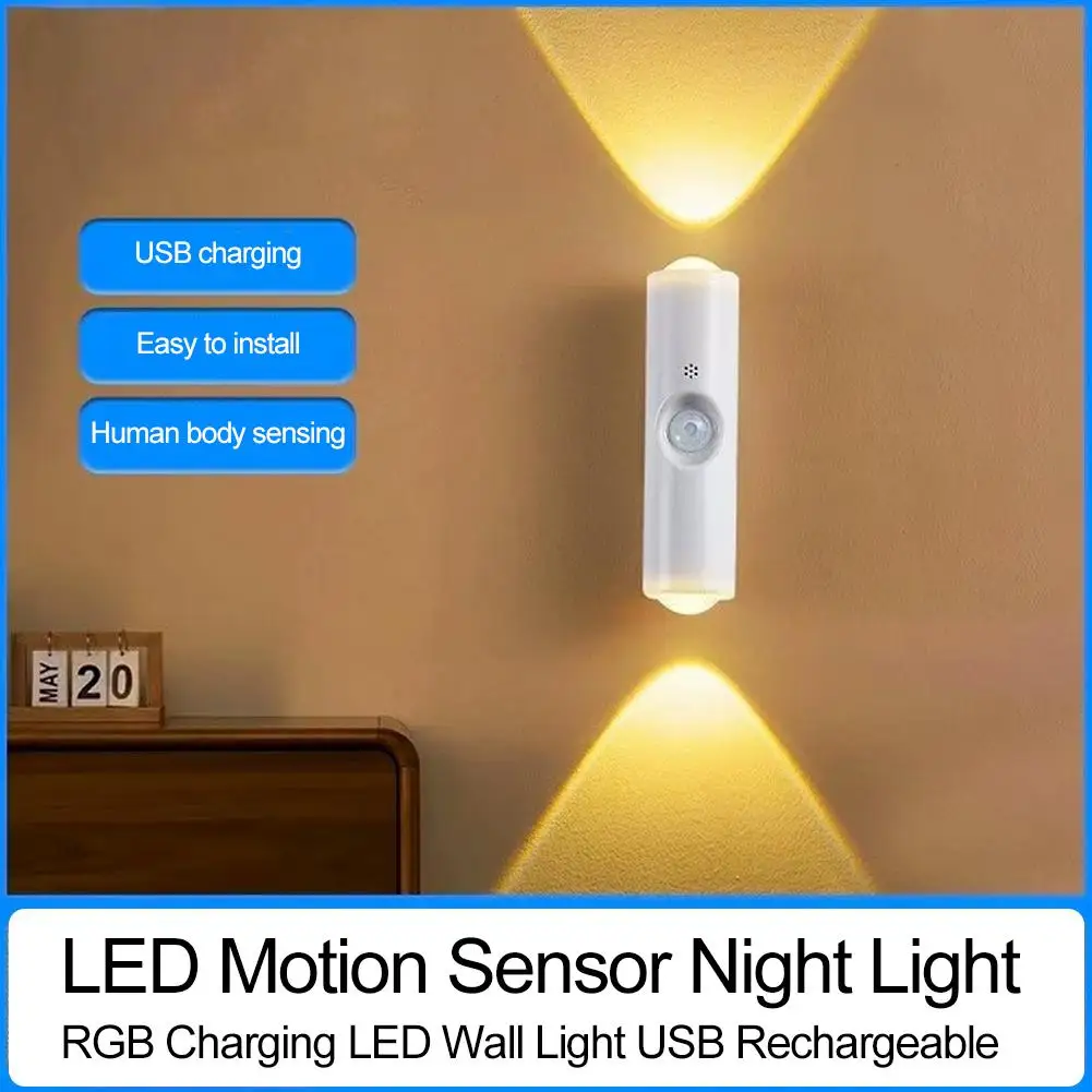 

Smart Human Motion Sensor Night Light, Magnetic USB Rechargeable Cat Eye Wall Lamp with 3 Colors, Adhesive Mount