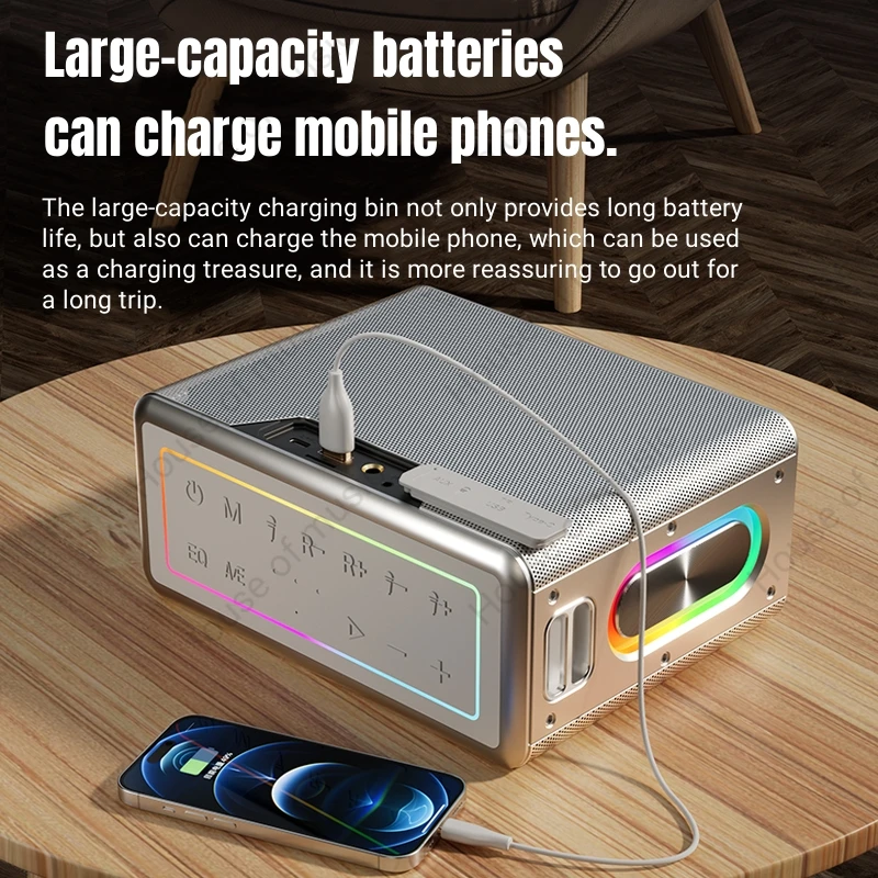 جديد 300 واط عالية الطاقة في الهواء الطلق كاريوكي بلوتوث الصوت المحمولة المحمول KTV مع ميكروفون مزدوج لاسلكي بطاقة الصوت مكبرات الصوت الحية