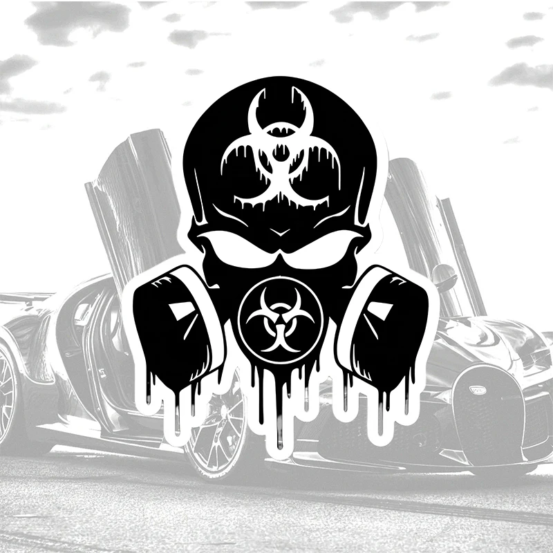 Biohazard Gas Mask Dripping Sticker Waterproof Vinyl Car Bumper Decal
