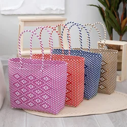 Vegetable Basket Shopping Bag Handmade Woven Tote Beach Bag