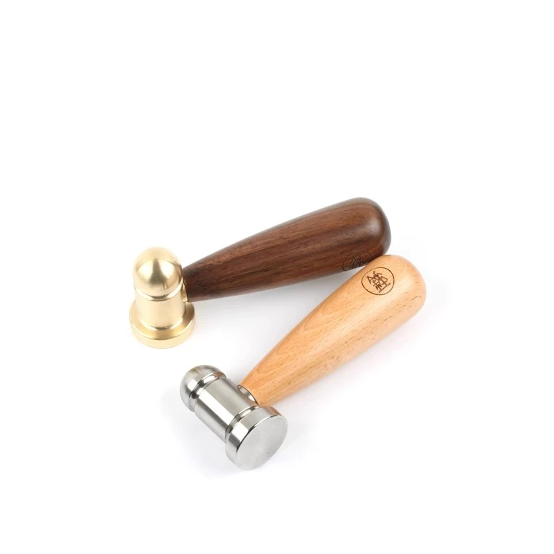 

Mini Walnut Wood Hammer Creative DIY Multifunctional Hand Tools Hammer Head H62 Brass Stainless Steel Jewelry Round Hammer