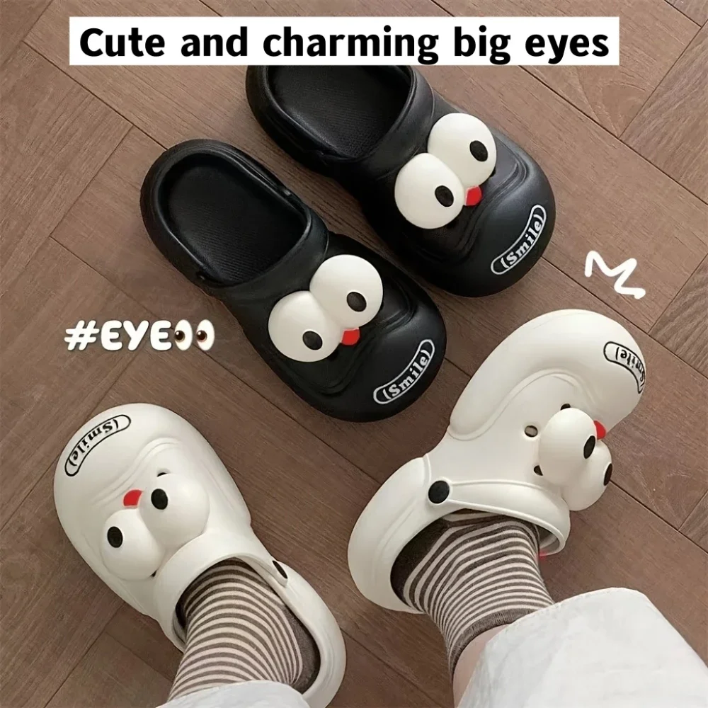 2pcs Fun Big-Eyes Shoe Charms for Clogs Sandals Decoration DIY Shoe Decor, Durable PVC Shoe Accessories for Friends Gifts