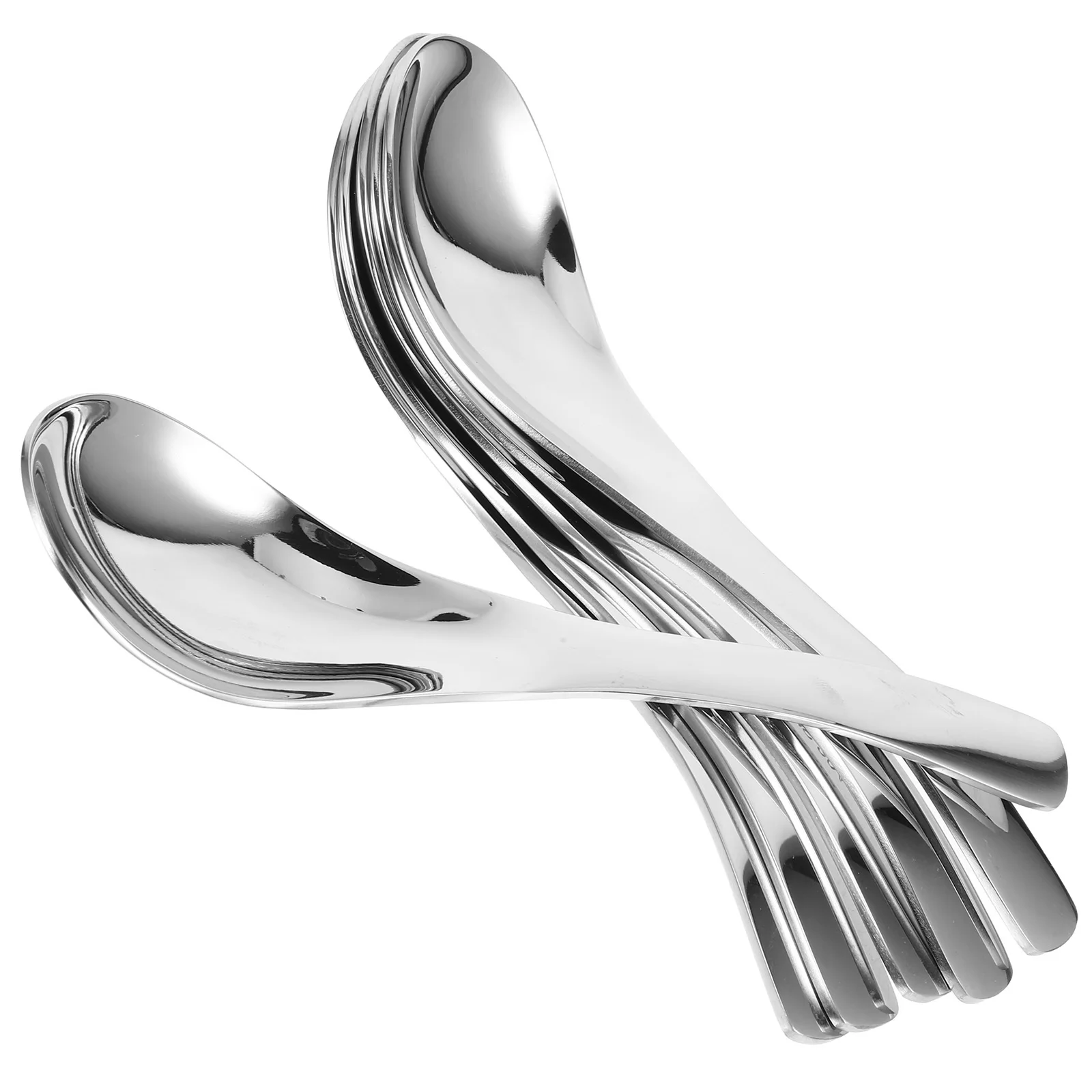 

6 шт., ложка для супа из нержавеющей стали для сервировки риса, десерта, многофункциональная кухонная ложка, практичный инструмент для еды, обеденные ложки