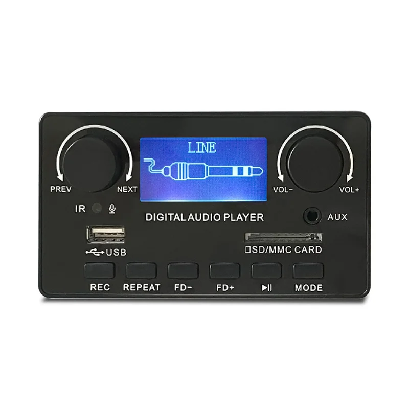 LCD Display Bluetooth 5.0 MP3 Decoder Board Support Handsfree Recording FM DC 12V MP3 WMA WAV APE FLAC Audio Player HOT