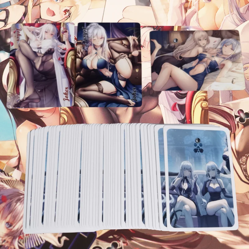 55Pcs/Set ACG Sexy Playing Cards Anime Game Characters Girls Frontline Swimsuit HK433 LAMG Collection DIY Playing Cards Toy Gift