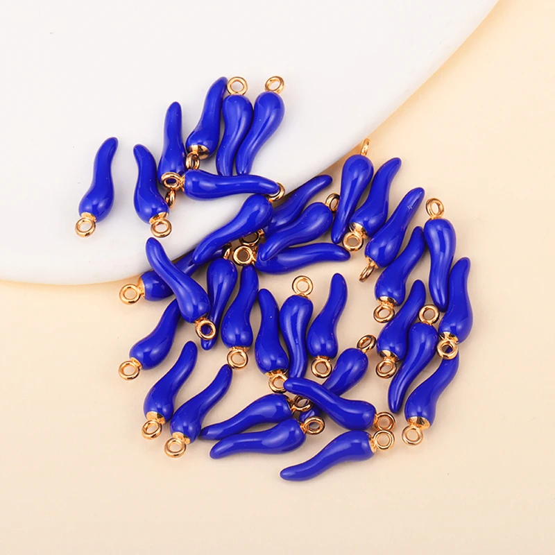 10Pcs Enamel Alloy Chilli Charm for Cute Earrings Red Pepper Pendant Necklace Women Jewelry Making Supplies DIY Ornaments