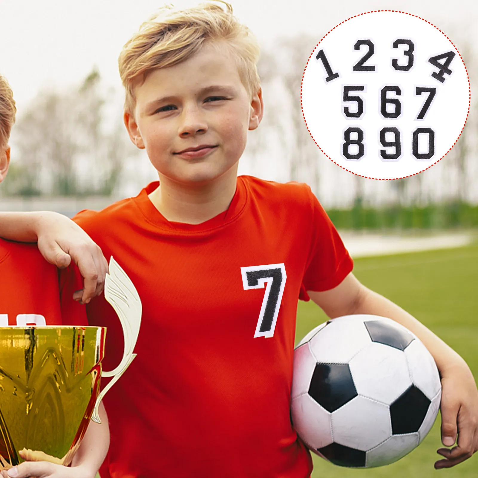 2Sets Self Adhesive Number Stickers Black White Frame T-Shirt Numbers Sticker Football Sports Shirt Numbers Decals Premium
