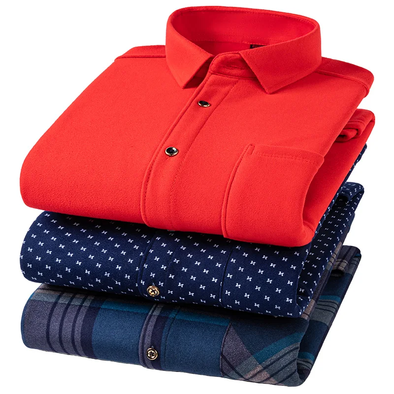 شتاء دافئ الرجال قمصان مربعة النقش سميكة الفانيلا ملابس رجالية عادية كم طويل حجم كبير مكتب عمال قمصان رجالي عادية الاختيار #6
