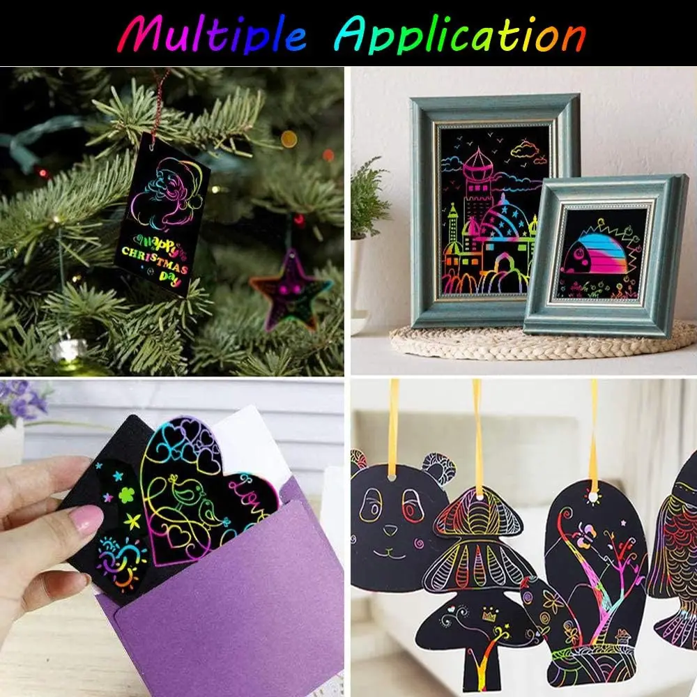 モンテッソーリスクラッチ絵画ノートスクラッチアート紙 DIY 子供マジックレインボーこする描画アート紙メモ帳文具おもちゃ