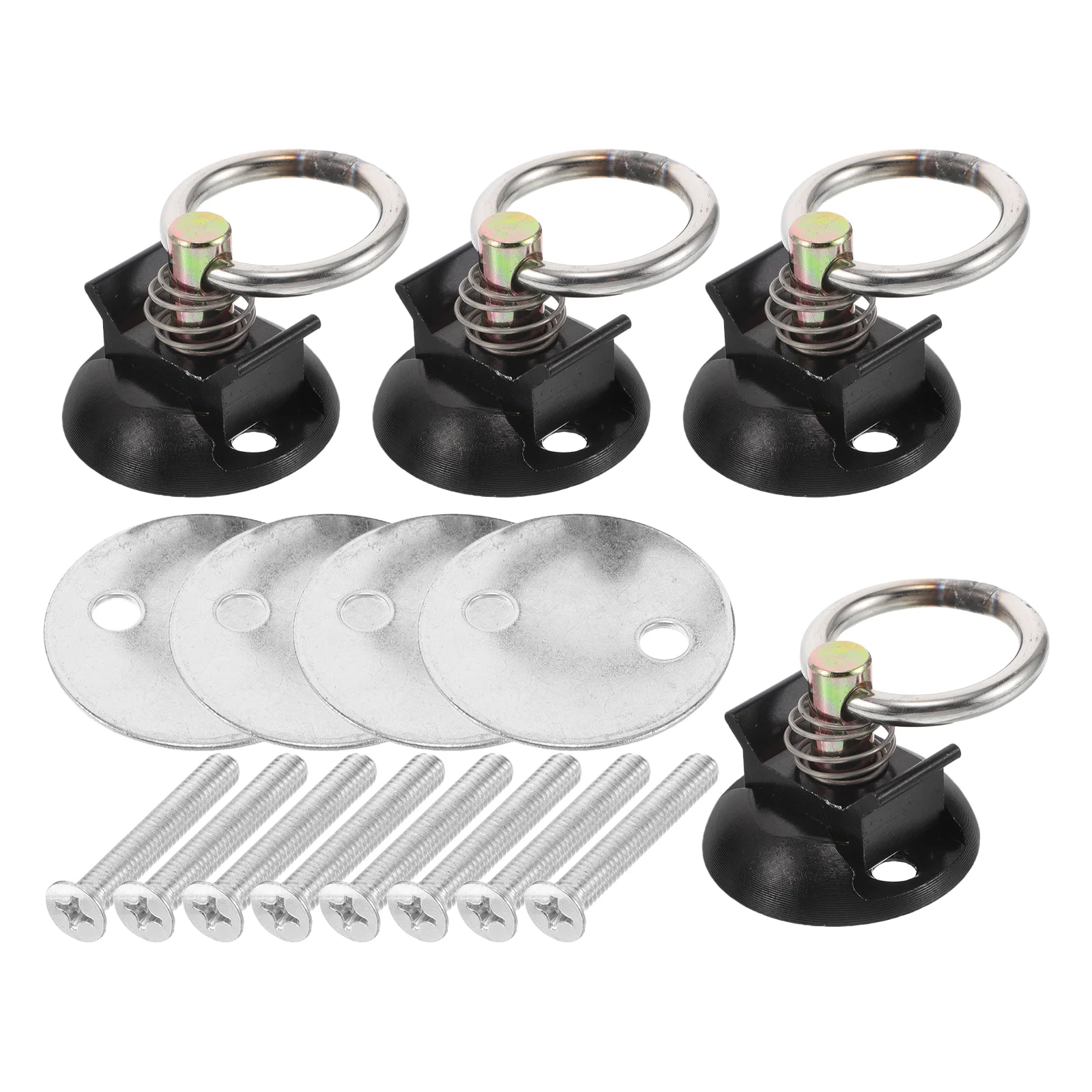 4 pçs motocicleta gancho fixo puxar pista amarrar âncoras redondas fixação segura tiras de bagagem transporte do veículo fácil