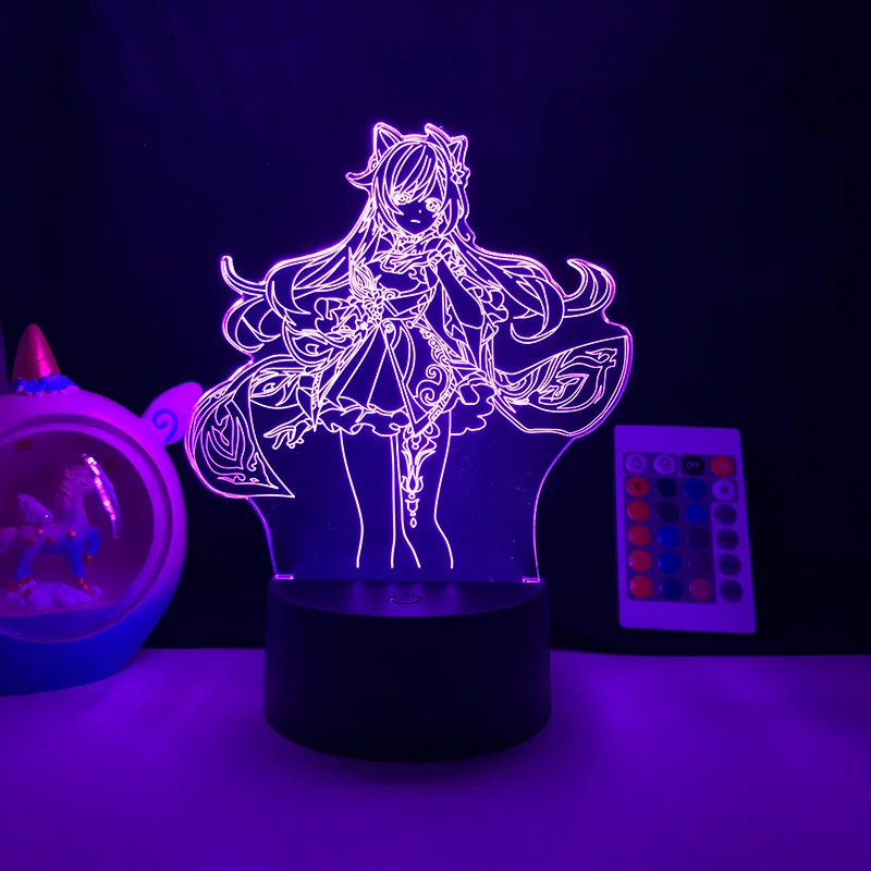 Homhi Genshin Game Night Light Valentine Gift For Boyfriend Genshin Impact Itto Led Zhongli Table Cartoon Juego HNL-185