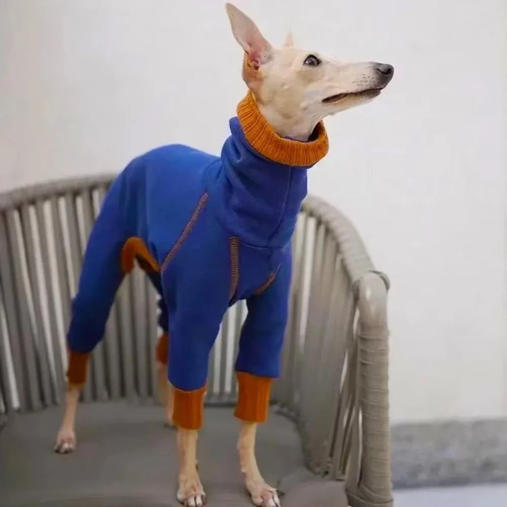 

Dog Velvet Pajamas High Neck Dog Jumpsuit Plush Breathable Pet Warm Sportswear Cold-Proof Stretchy Pet Turtleneck Winter Clothes
