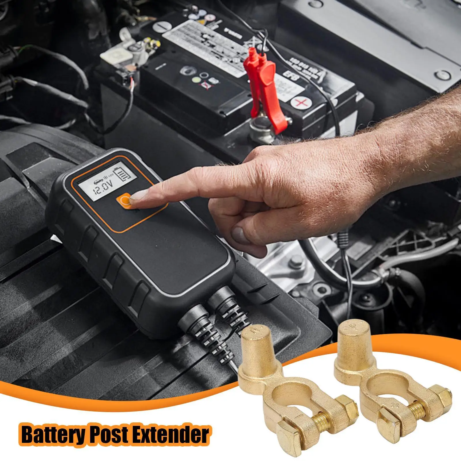 1Pair Car Positive Negative Post Battery Terminal Clamps Connector Battery Clamp Car Quick Release Battery Clip Brass Connector