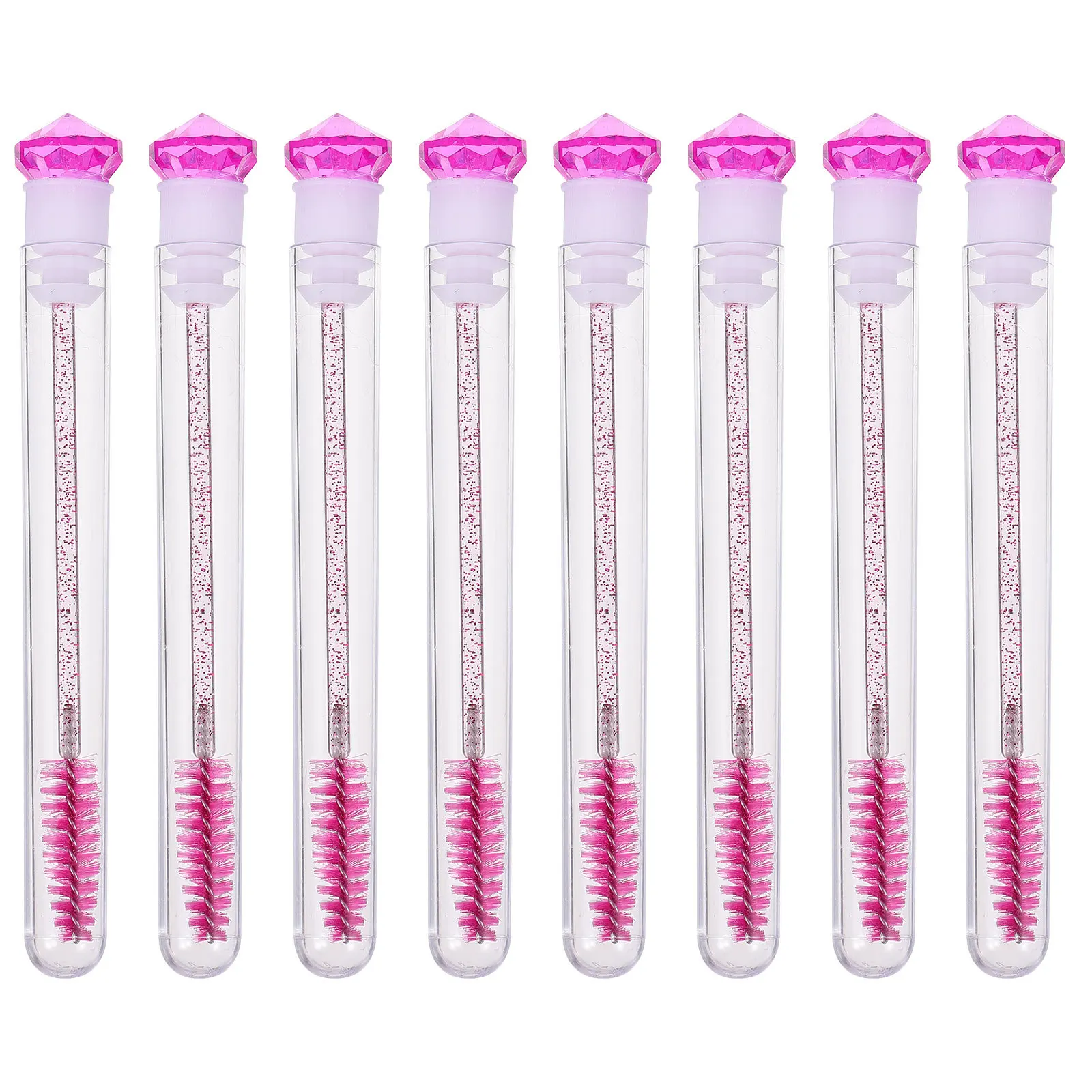 8pcs Eyelash Comb Applicator Brush For Mascara Smudging Waterproof Portable Beauty Tool Lash Brow Makeup Wand Tube