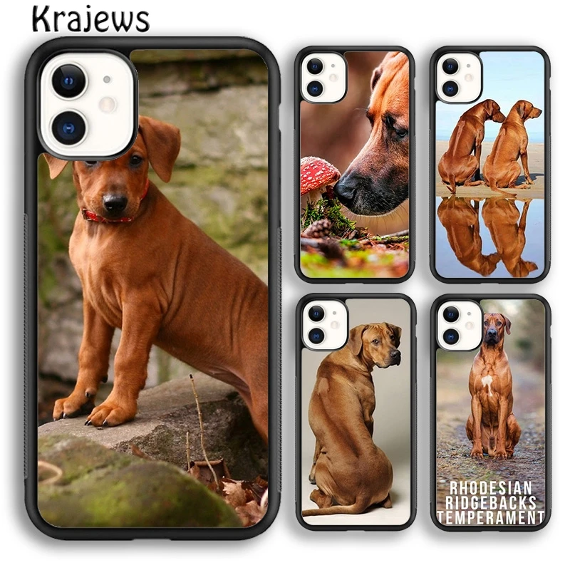 Krajews Rhodesian Ridgeback Dog Phone Case Cover For iPhone 16 15 14 plus XS XR 11 12 mini pro max coque Shell Fundas