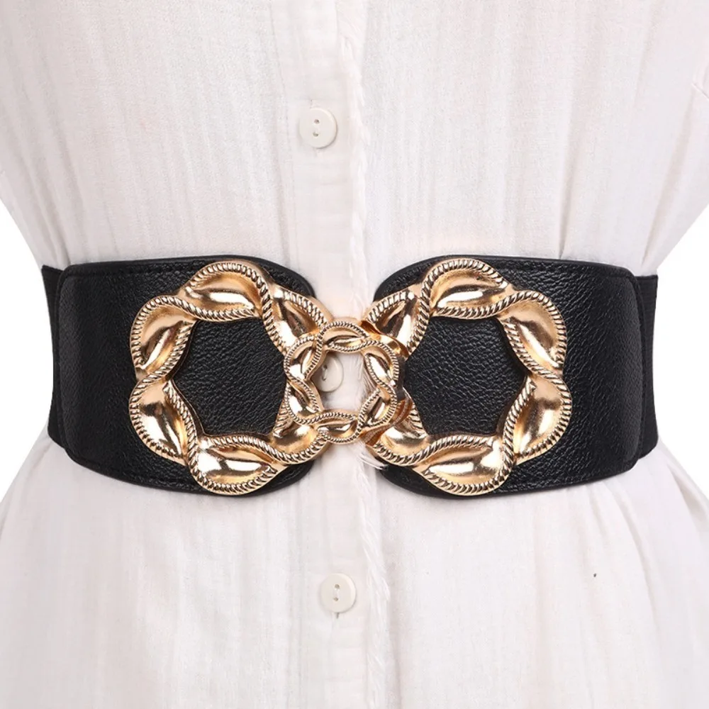 

Женский модный универсальный черный ремень, женский легкий роскошный элегантный широкий ремень, женский элегантный роскошный широкий пояс, LR1467