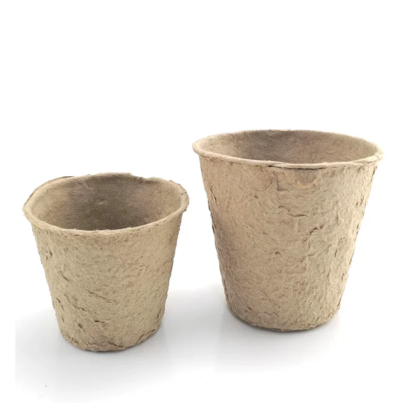 50 Pcs  Garden Round Peat Pots Plant Seedling Starters Cups Nursery Herb Seed Tray Planting Tools Eco-friendly Biodegradable