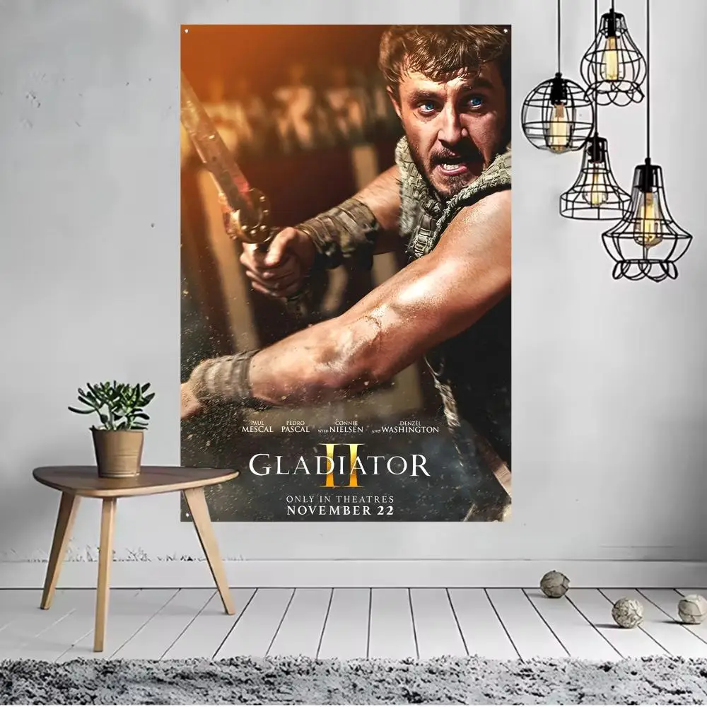 Gladiator II 2024 Historical War Flags Flags for indoor decoration with no edging and four corner rings for easy hanging