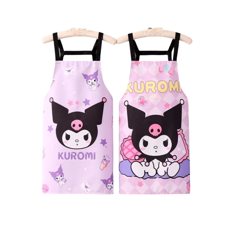 

Фартук Sanrio Kuromi для дома, кухонные принадлежности, красивая мультяшная анимационная периферийная защитная одежда, Легкая летняя одежда