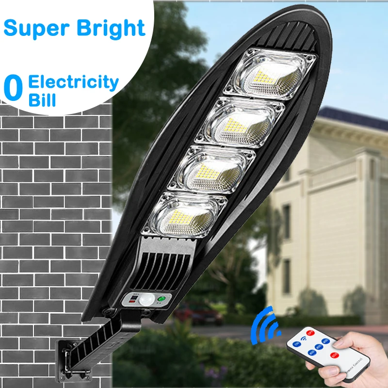 

10000W Upgraded 168LED Solar Street Light Outdoor Waterproof Lamps for Garden Wall Adjustable Angle Solar Lamp Built-in 10000mAH