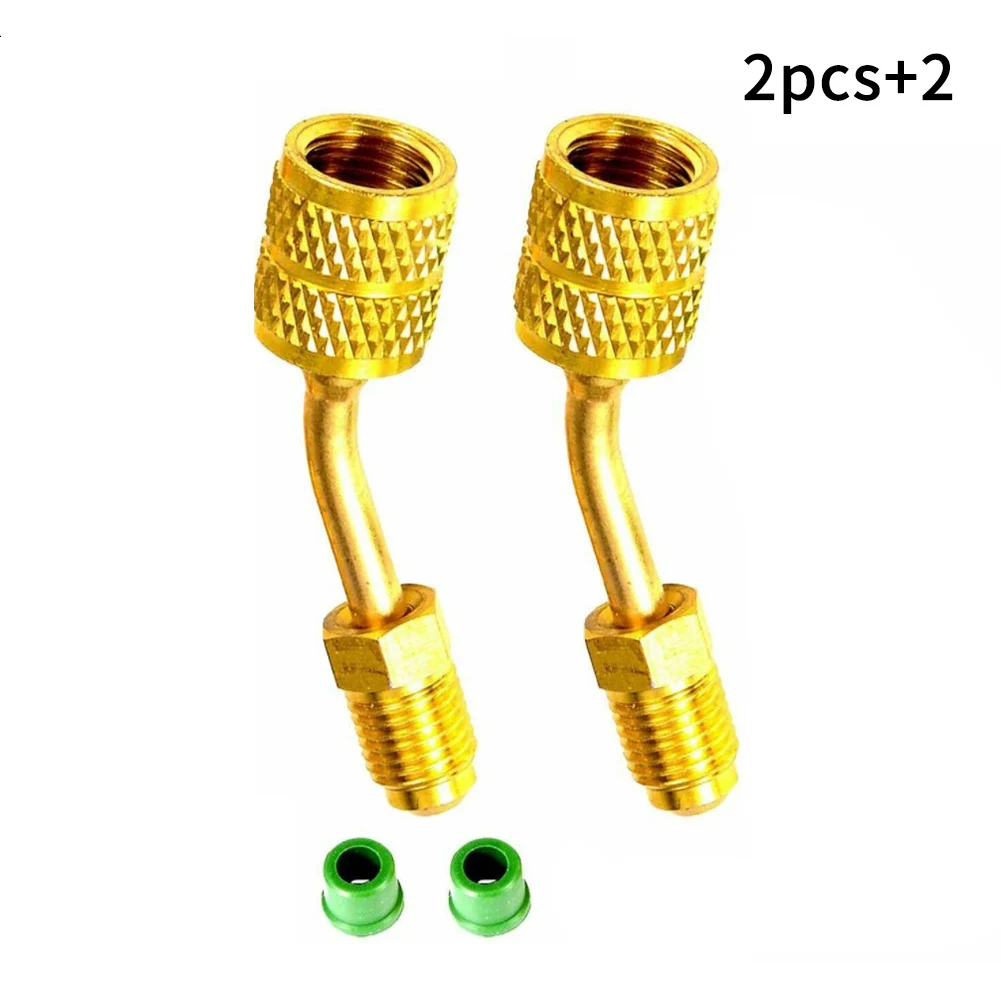 

2PCS R410A Charging Vacuum Port Adapter Brass Converter For Mini Split System Air Conditioner HVAC Refrigeration Service
