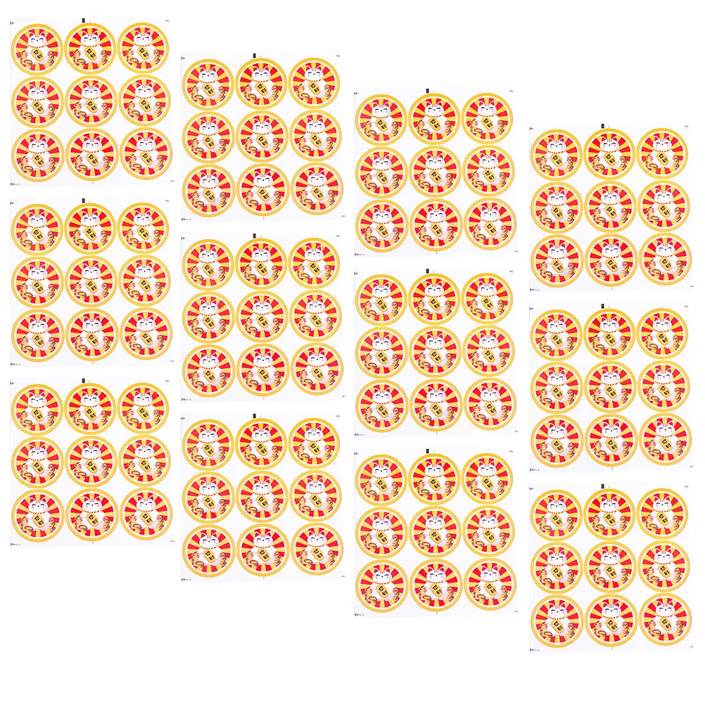 30 Sheets Creative Lucky Cat Sealing Sticker Bright Color Strong Sticky Decal for Packaging Bag Gift Pouch Candy Bag Snack Pouch