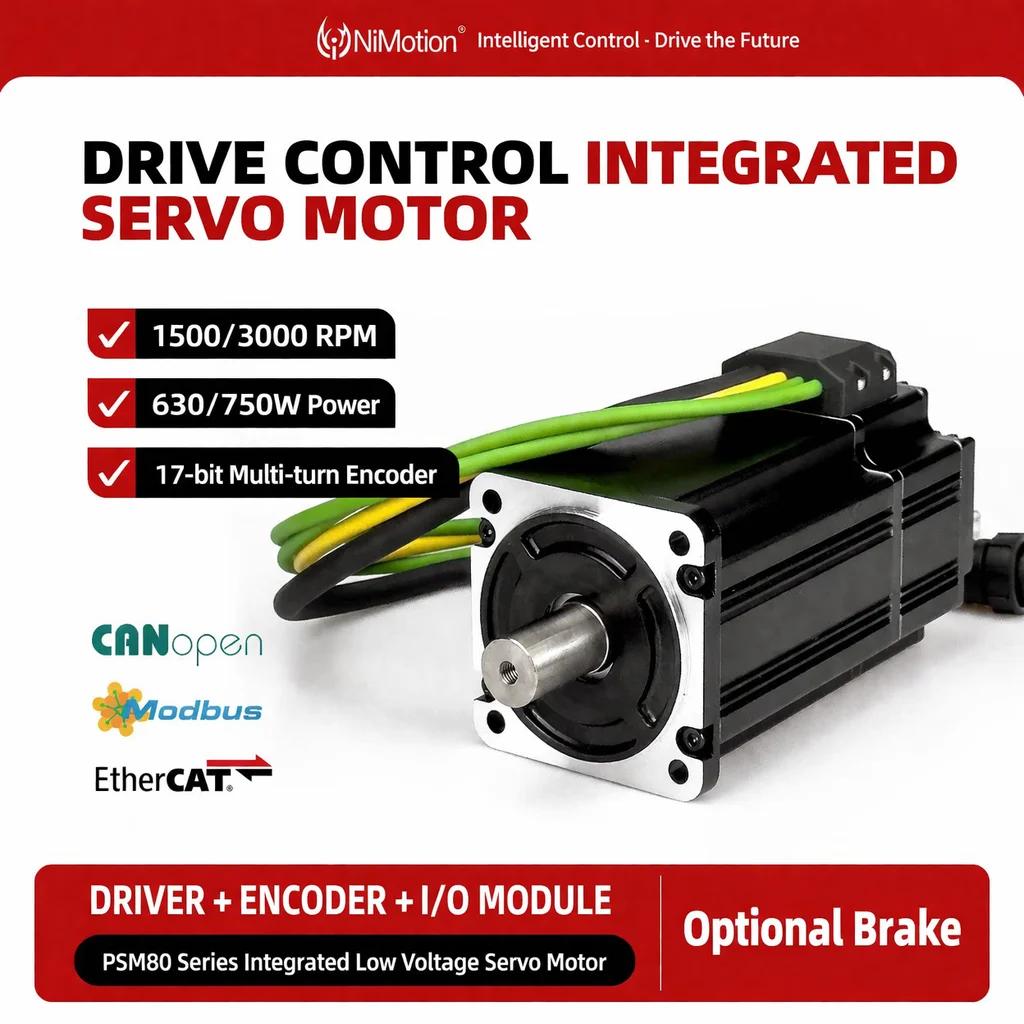 48V 750W Integrated Servo Motor Multi Turn Encoder Drive Controller High Precision Easy Wiring Compact Motion Control Actuator