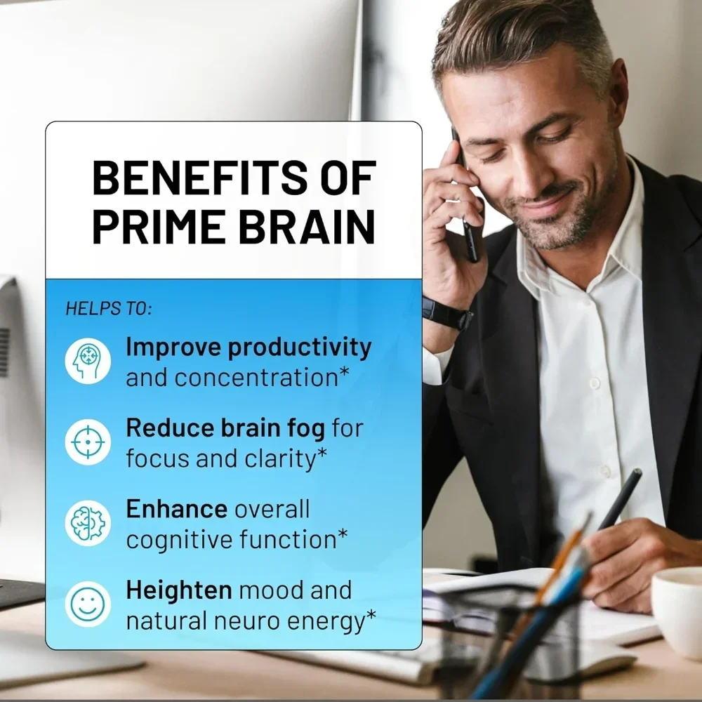 30 Patches Prime Brain Transdermal Patches Ginkgo Biloba, Lion's Mane Pilz, Vitamin B12 für Gedächtnis, Fokusunterstützung