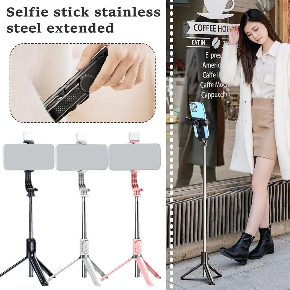 アップグレードされた拡張折りたたみ式ワイヤレス Bluetooth Selfie Selfie 三脚ライトスティックフィルとシャッタースティックステンレス鋼 Remo Z8C9