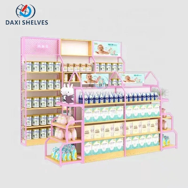 

Customize.Custom High Quality Pink Supermarket Shelves Rack Shelf Supermarket Shelf Gondola
