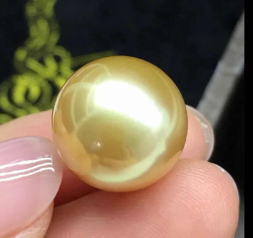 CHARMING 9-10MM NATURAL SEA GENUINE GOLD LOOSE PEARL UNDRILLED DIY PENDNAT EARRING RING