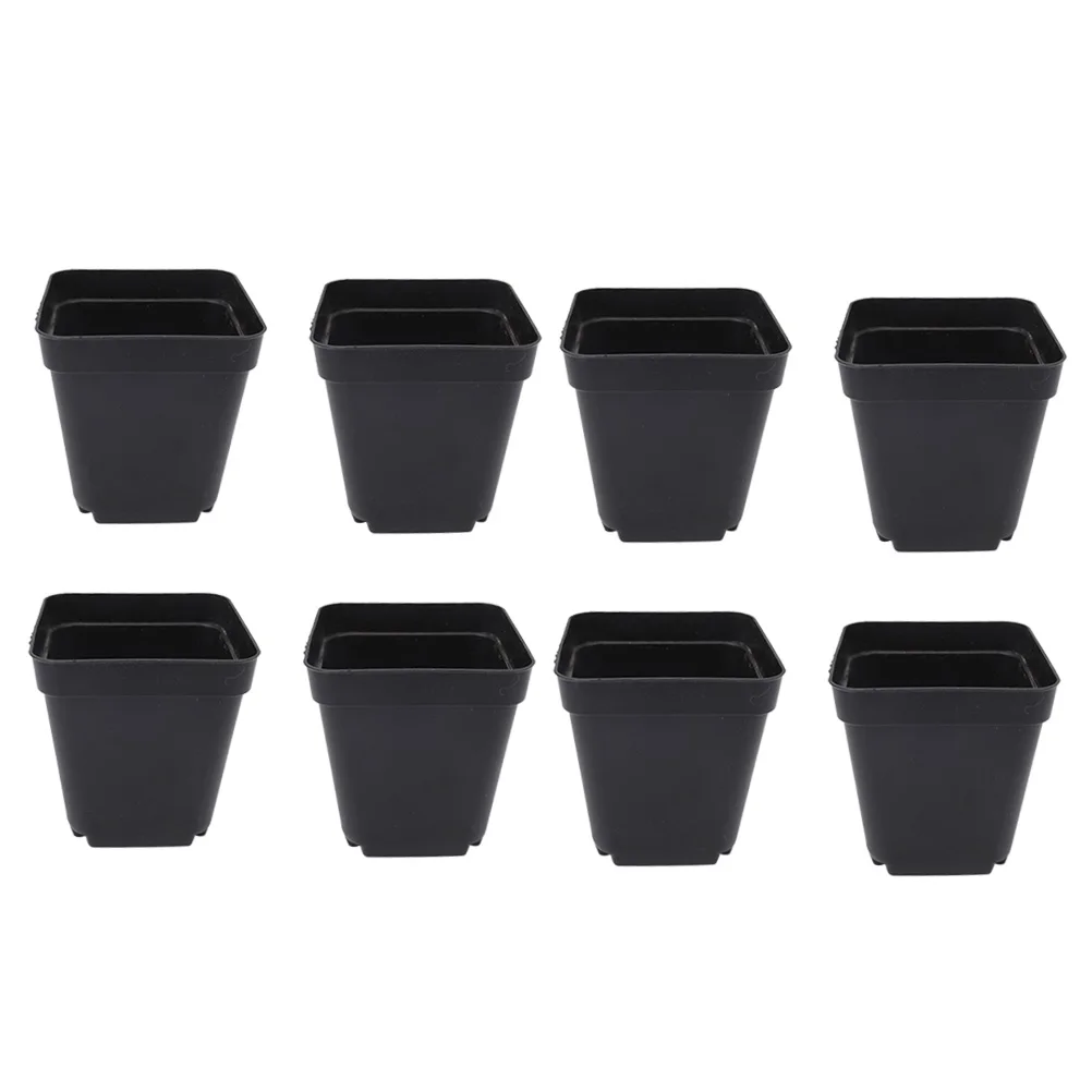 

50pcs Small Square Flower Pots Plastic Mini Planters For Succulents Cactus Decor Home Office Garden Supplies Black Xf7080