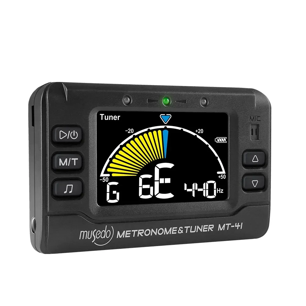Musedo MT-41 Rechargeable Guitar Universal Electronic Digital Tuner Metronome Tone Generator Guitar Tuner Clip on LED Display