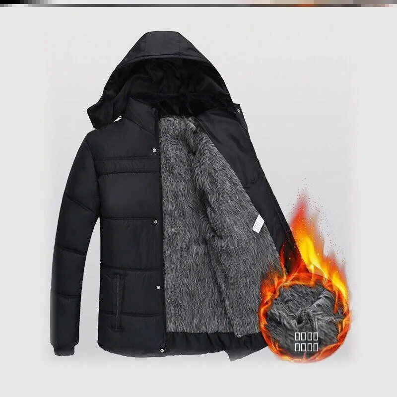 

Thiened Fce Winter Jaet for Men Warm Cotton Coat for Middle-Aged And ly Large Size Outerwear Dad Sle Cotton Pad...
