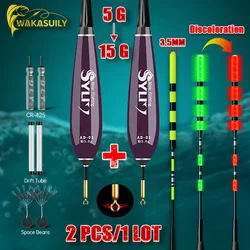 New 2Pcs Rock Fishing Float Luminous Gravity Sensing Short Electronic Sensitivity Fishing Float Optional Charging Specifications