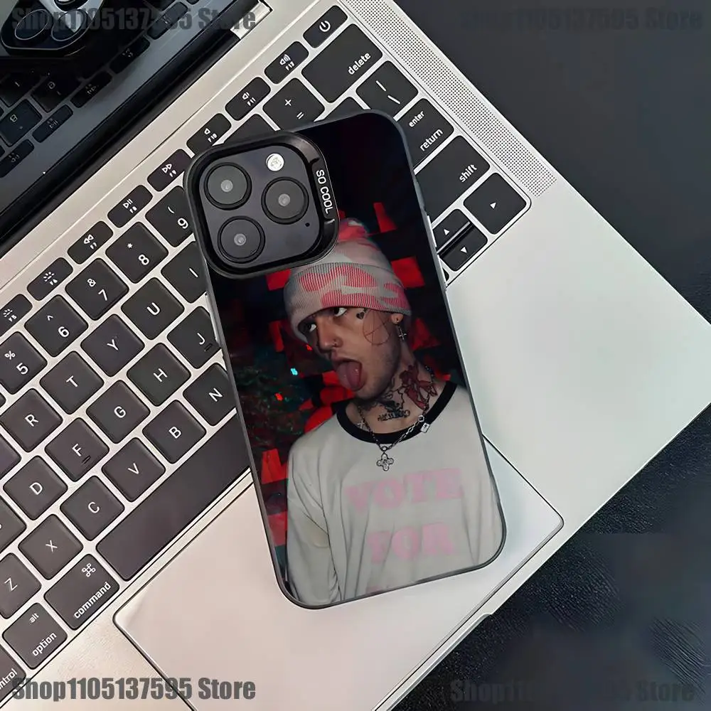Rapper L-LIL Peep Phone Case For iPhone 16,15,14,13,12,11,Pro,XS,Max,Plus,Mini,SE4,E Black Matte Shockproof Cover