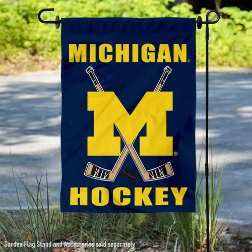 Michigan Team University Wolverines Hockey Garden Flag and Yard Banner jjx