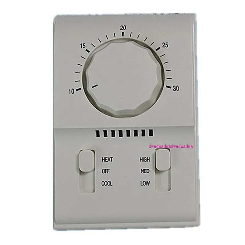 Aire acondicionado Central, termostato mecánico de unidad de fan coil, panel de interruptor de perilla, interruptor de tres velocidades