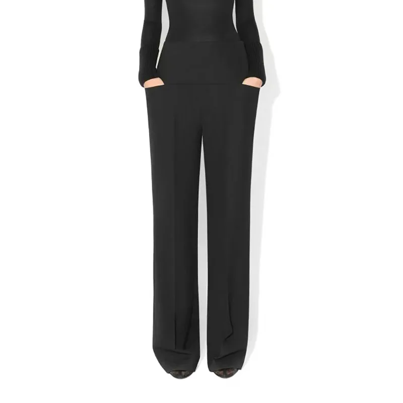 Women's Wool-Blend Suit Pants, Casual and Versatile High-Waisted Long Pants, High-Quality Straight-Leg Pants, 2026, New Arrival,