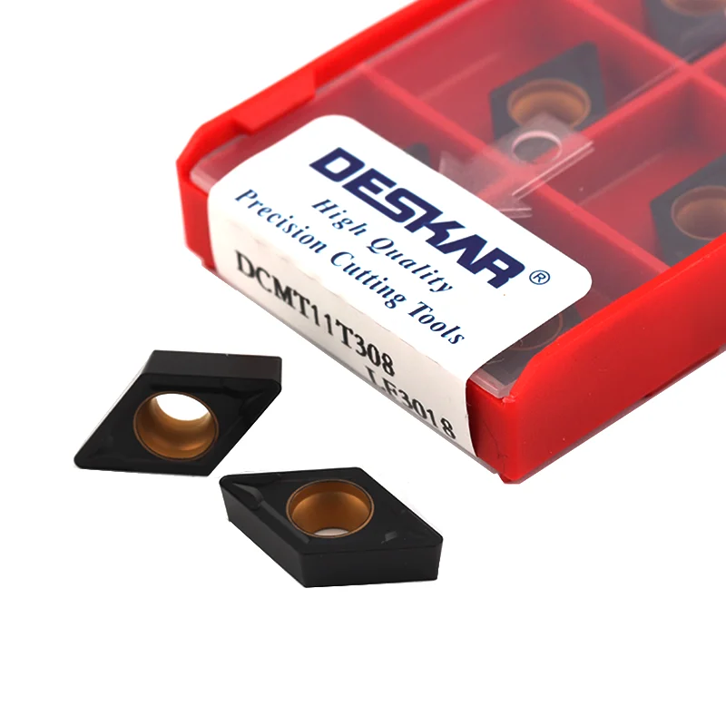 

10 шт. DCMT11T304 DCMT11T308 LF3018 карбидная вставка токарный станок с ЧПУ металлический режущий инструмент Настольный внешний токарный инструмент для чугуна