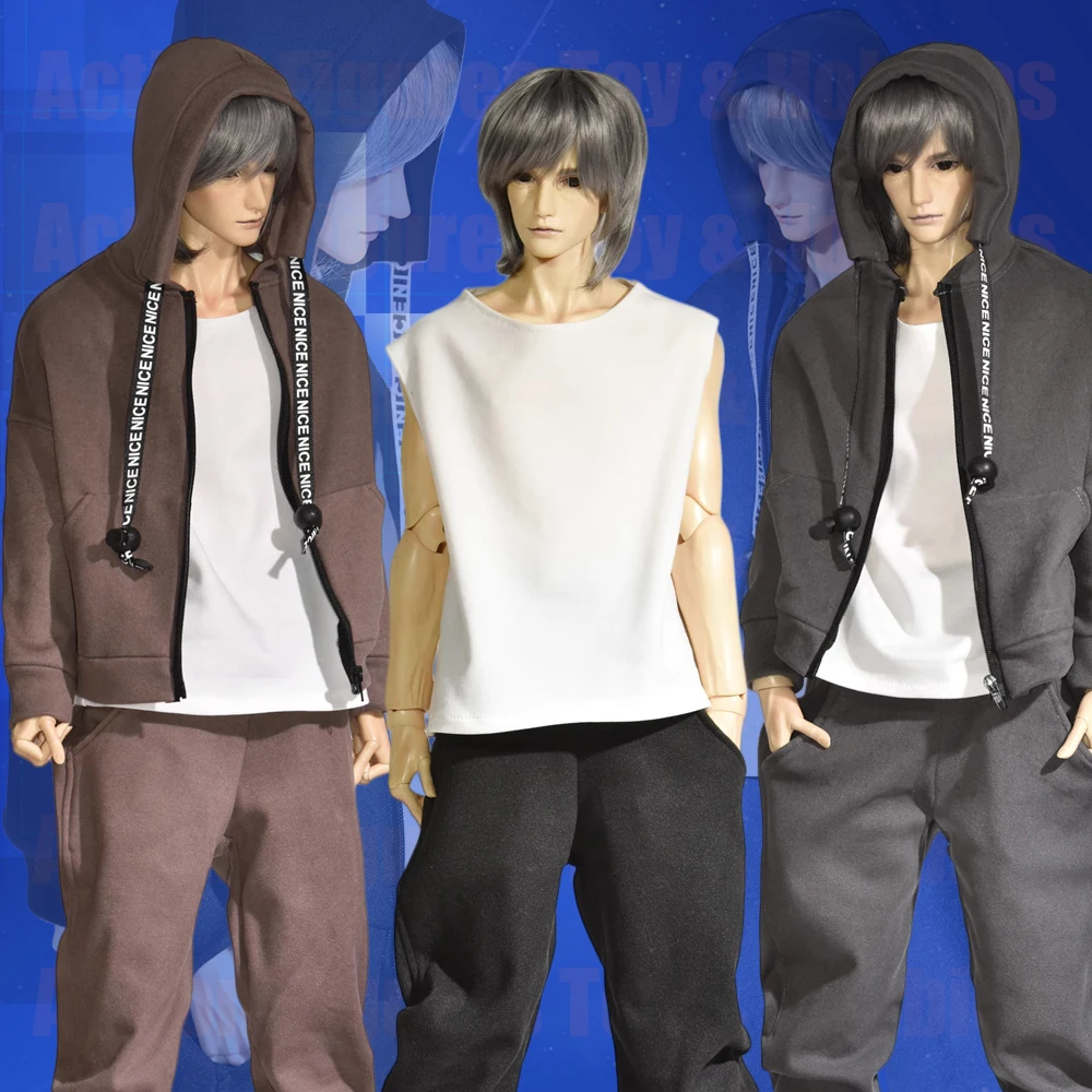 

1/3 1/4 Scale Soldier Casual Sportwear Suit Hoodies Sweatshirt Coat Vest Loose Pants for 12 inch Action Figure Body Model Toys