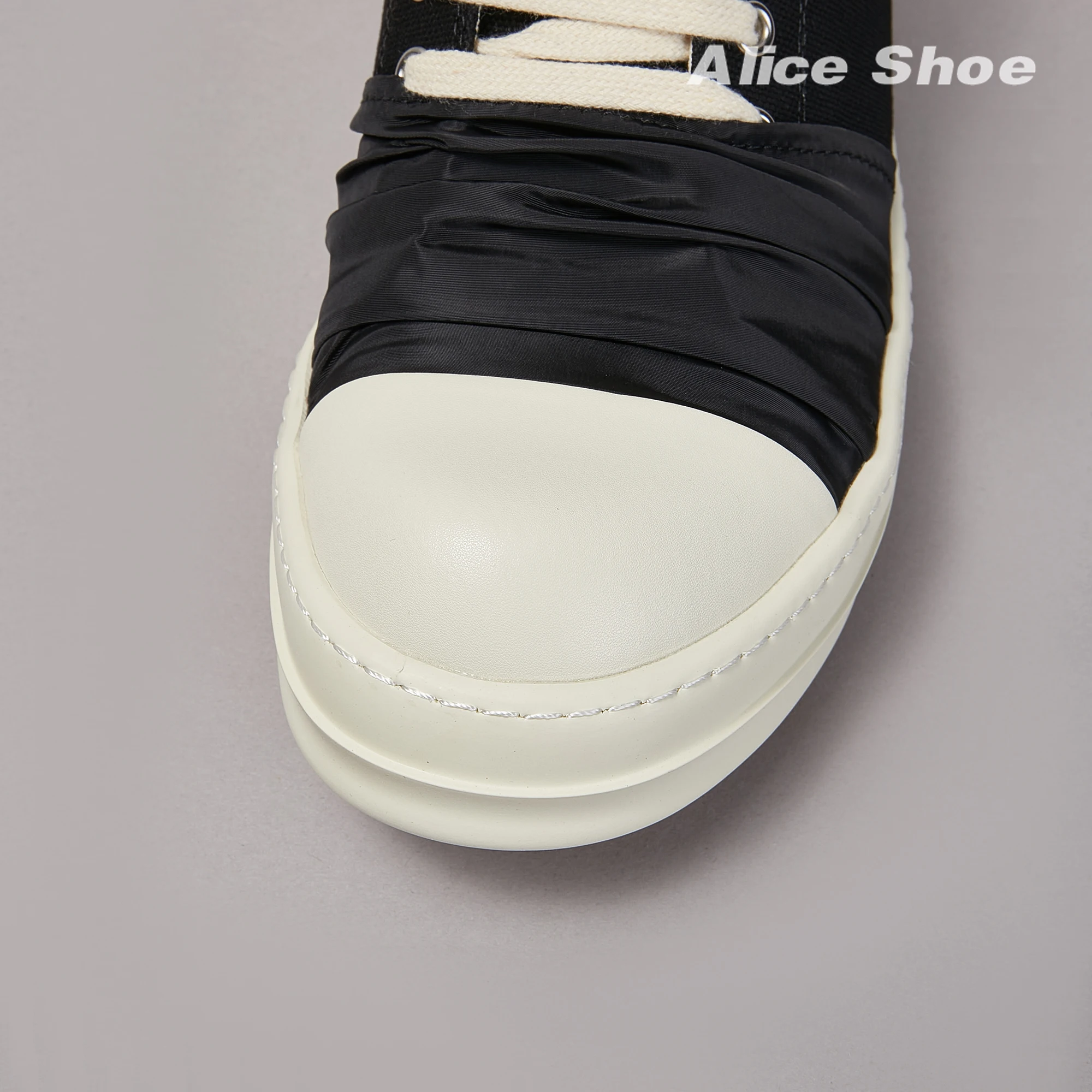 Casual Women Sneaker High Top Quality Black Pleated Designer Men Shoe Fashion Zipper Thick-sole Luxury Canvas Platform Trainer
