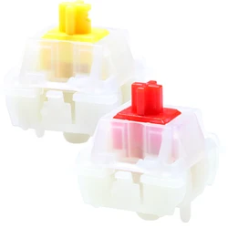 Gateron interruptor lechoso Pro, 5 pines, RGB, lineal, táctil, amarillo, rojo, Teclado mecánico, nailon prelumado, PA66, 45g, 50g, POM, SMD