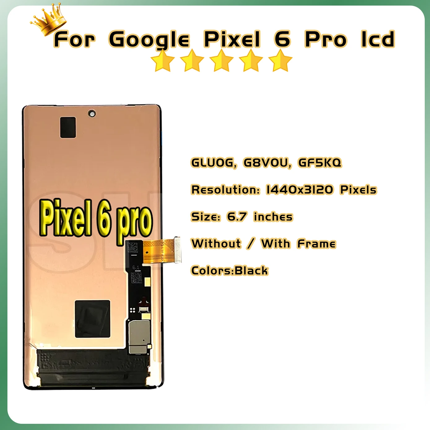 AAA Quality AMOLED For Google Pixel6 Pro Display Repair Parts For Google Pixel 6 Pro GLUOG, G8VOU LCD Display Touch Digitizer