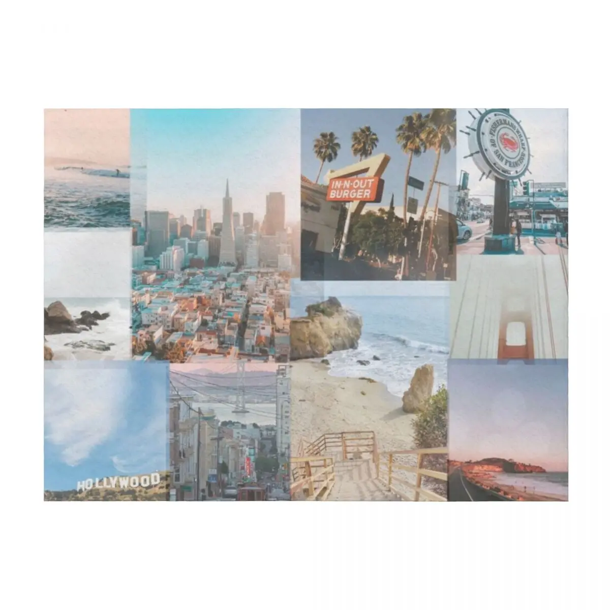 

california collage Throw Blanket christmas gifts Designers Furry Warm Blankets