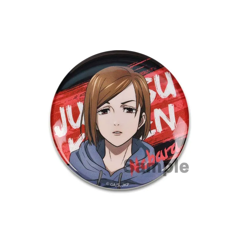 Pin kancing kartun 32/44/58mm tokoh Anime Megumi Yuji Nobara Satoru Gojo bros bulat untuk tas aksesori lencana hadiah untuk teman