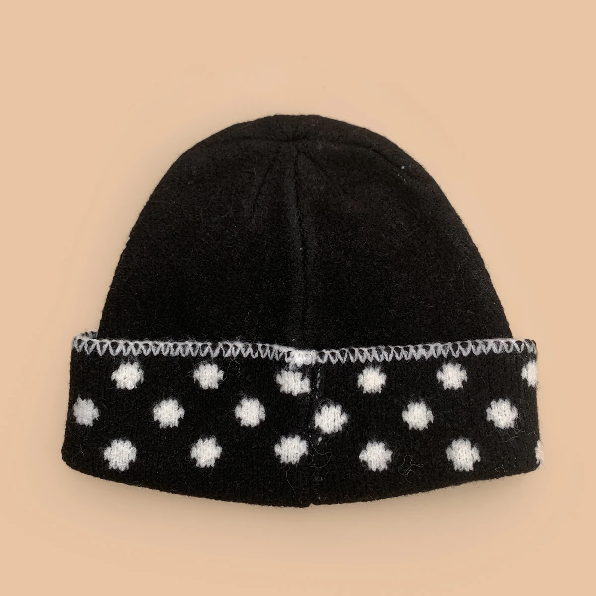 American Retro Jacquard Letters Knitted Hats New Men Women Warm Polka Dot Fashion Color Block Outdoor Versatile Personal Beanies 6