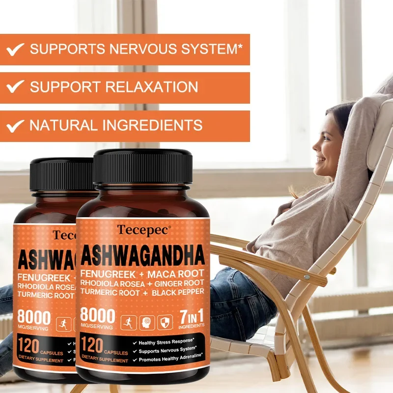 Organic Ashwagandha Capsules - Release Stress and Enhance Mood, Boost Adrenaline Health, Support Immune Health