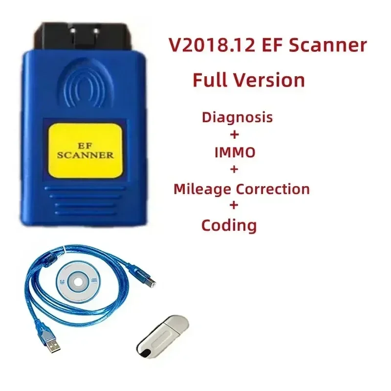 Best V2018.12 E/F Scanner II Full Version for BMW EF Scanner II support Diagnosis + IMMO + Mileage Correction + Coding A+++