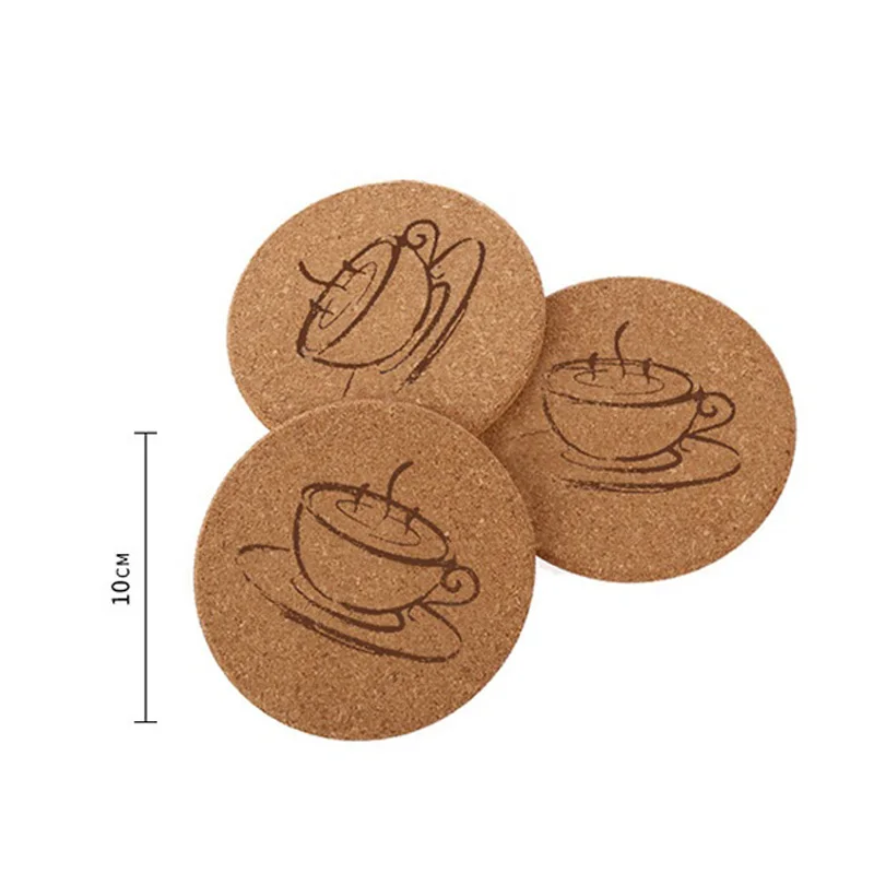 300Pcs Natural Round Cork Slip Slice Cup Mat Coaster Tea Coffee Mug Drinks Holder DIY Tableware Decor Durable Pad Table Decor